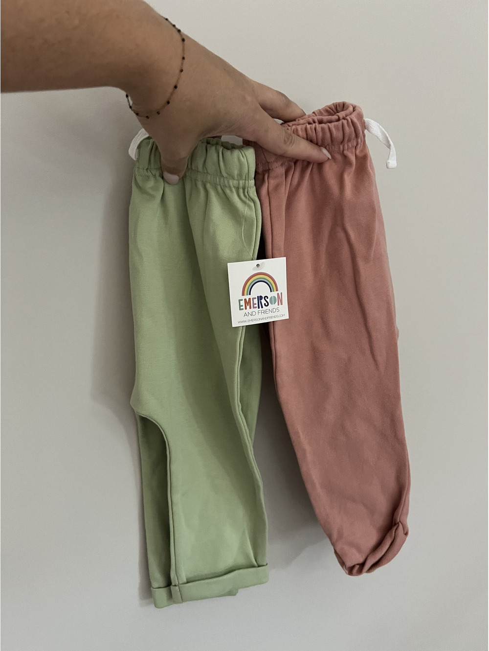 Emerson & Friends Pink Green Bamboo Harem Pants Legging Bundle
